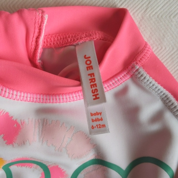 joe fresh long sleeve rashguard 6-12 months baby girl - Picture 3 of 6